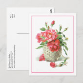 rote Rosen in einem Korb Postkarte (Vorne/Hinten)
