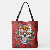 Rote Rosen in Pink, Zucker und Pink - alles über P Tasche (Rückseite)