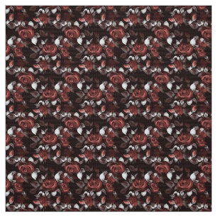 Rote Rosen in schwarz Stoff