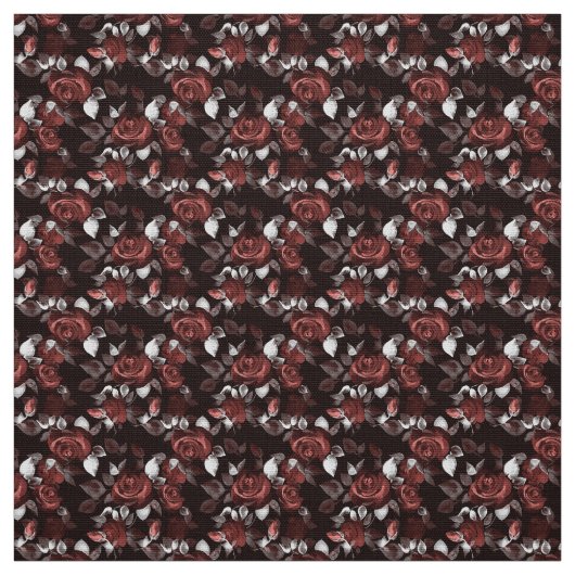 Rote Rosen in schwarz Stoff (Muster)