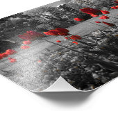 rote Rosen in Schwarz-Weiß-Gartenfotografie Fotodruck (Ecke)