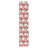 Rote Rosen in Vases Table Runner Kurzer Tischläufer (Vorderseite)