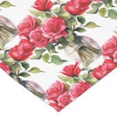 Rote Rosen in Vases Table Runner Kurzer Tischläufer (Ecke)