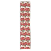 Rote Rosen in Vases Table Runner Kurzer Tischläufer (Vorderseite)