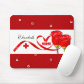 Rote Rosen Individuelle Name Geschenkmousse Pad fü Mousepad (Mit Mouse)