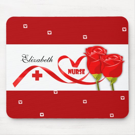 Rote Rosen Individuelle Name Geschenkmousse Pad fü Mousepad (Vorne)