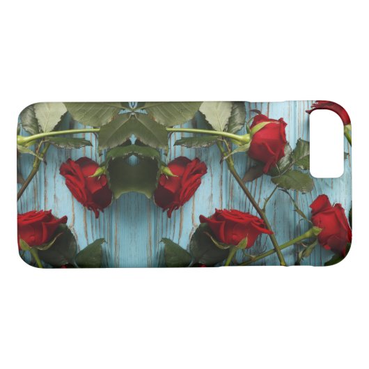 Rote Rosen iPhone Case (Rückseite (Horizontal))