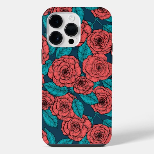 Rote Rosen iPhone Hülle (Rückseite)