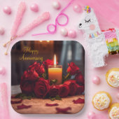 Rote Rosen Jahrestag Pappteller (Party)