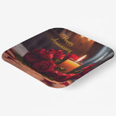 Rote Rosen Jahrestag Pappteller (Gewinkelt)