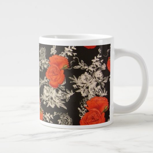 Rote Rosen Jumbo-Tasse (Rechts)