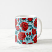 Rote Rosen Kaffeetasse (VorderseiteRechts)