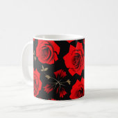 Rote Rosen Kaffeetasse (Vorderseite Links)
