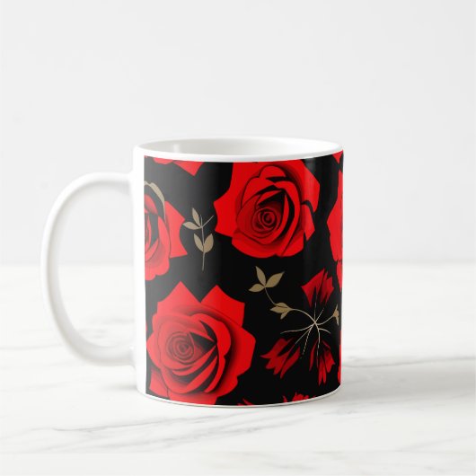 Rote Rosen Kaffeetasse (Links)