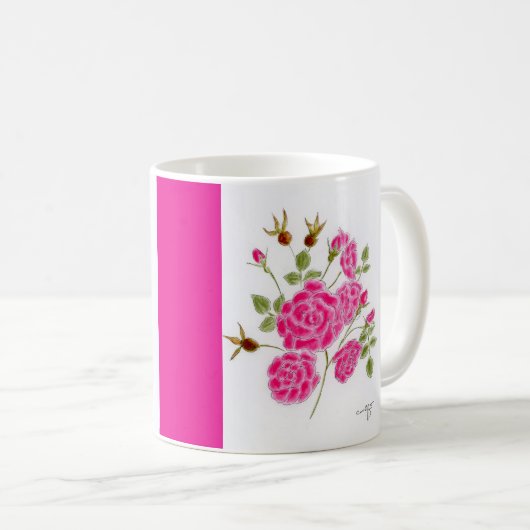Rote Rosen Kaffeetasse (VorderseiteRechts)