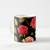 Rote Rosen Kaffeetasse (Vorderseite Links)