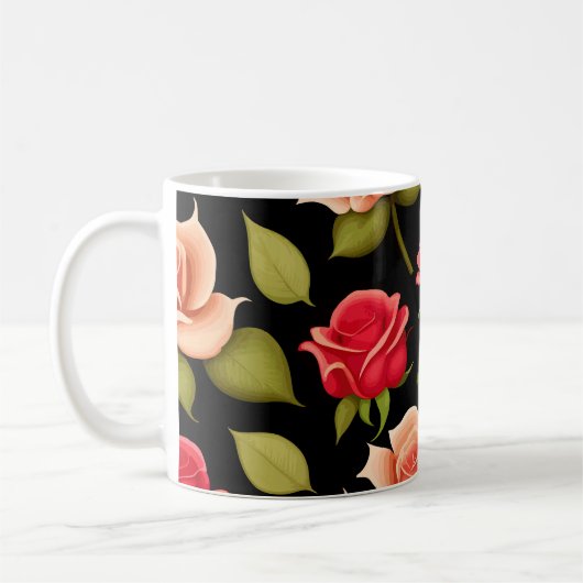 Rote Rosen Kaffeetasse (Links)
