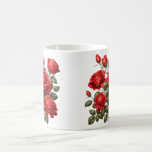 Rote Rosen Kaffeetasse (Mittel)