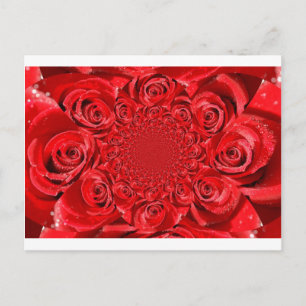 Rote Rosen Kaleidoskop: Frohen Valentinstag Kunst Feiertagspostkarte