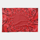 Rote Rosen Kaleidoskop: Happy Valentine's Day Art Geschirrtuch (Horizontal)