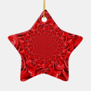 Rote Rosen Kaleidoskop: Happy Valentine's Day Art Keramik Ornament