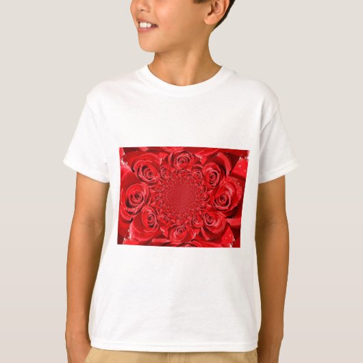 Rote Rosen Kaleidoskop: Happy Valentine's Day Art T-Shirt (Vorderseite)