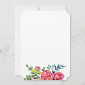 Rote Rosen-Kalligrafie-Brautparty Einladung (Rückseite)