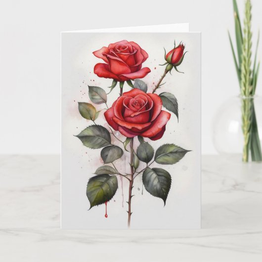 Rote Rosen Karte (Vorderseite)