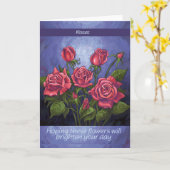 Rote Rosen Karte (Gelbe Blume)