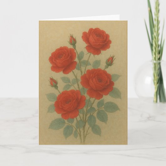 Rote Rosen Karte (Vorderseite)