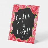 Rote Rosen Karten und Geschenke Brautparty Sockelschild (Vorderseite)