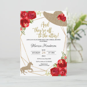 Rote Rosen Kentucky Derby Brautparty Einladung