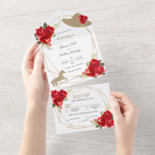 Rote Rosen Kentucky Derby Hochzeits Einladungen