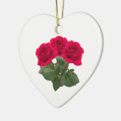 Rote Rosen Keramik Ornament (Links)
