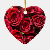 Rote Rosen Keramik Ornament (Vorne)