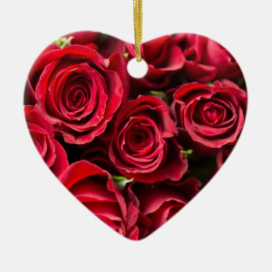 Rote Rosen Keramik Ornament (Vorne)