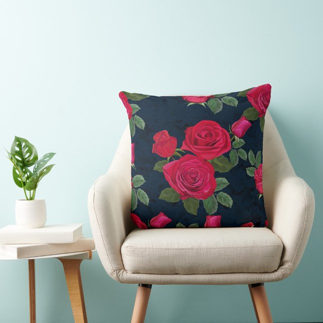 Rote Rosen Kissen (Beautiful Red Roses Throw Pillow!)