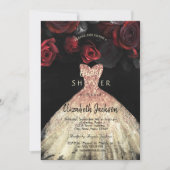 Rote Rosen Kleid, Brautparty Einladung (Vorderseite)
