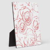 Rote Rosen Konturen Fotoplatte (Seite)