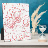 Rote Rosen Konturen Fotoplatte (Seite)