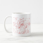 Rote Rosen Konturen Kaffeetasse (Links)