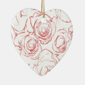 Rote Rosen Konturen Keramik Ornament (Rechts)