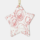 Rote Rosen Konturen Keramik Ornament (Links)