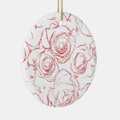 Rote Rosen Konturen Keramikornament (Rechts)