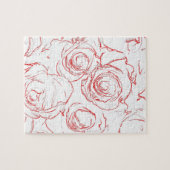 Rote Rosen Konturen Puzzle (Horizontal)
