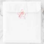 Rote Rosen Konturen Stern-Aufkleber (Tasche)