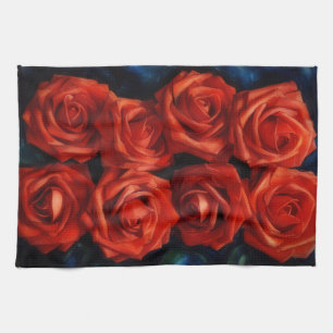 Rote Rosen Kunst Küchenhandtuch Geschirrtuch