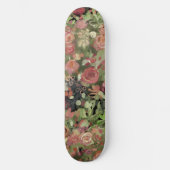 Rote Rosen Kunst Skateboard (Vorderseite)