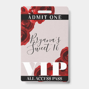 Rote Rosen Landhausstil Sweet 16 VIP Pass Ausweis