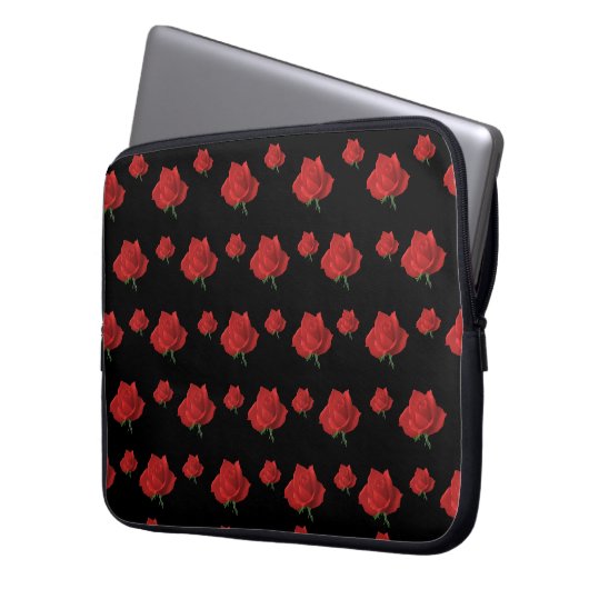 Rote Rosen Laptopschutzhülle (Vorderseite Links)